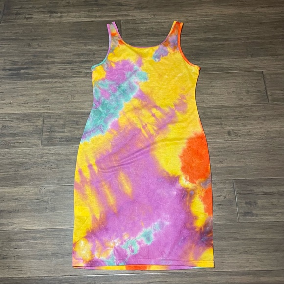 PatPat Rave Party Summer Tie Dye Bright Colorful Dress Size Medium Women’s - Picture 8 of 12